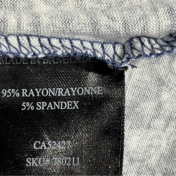 Lily Morgan boho tank top boat neck damask navy blue white tassels Size S - Picture 7 of 13